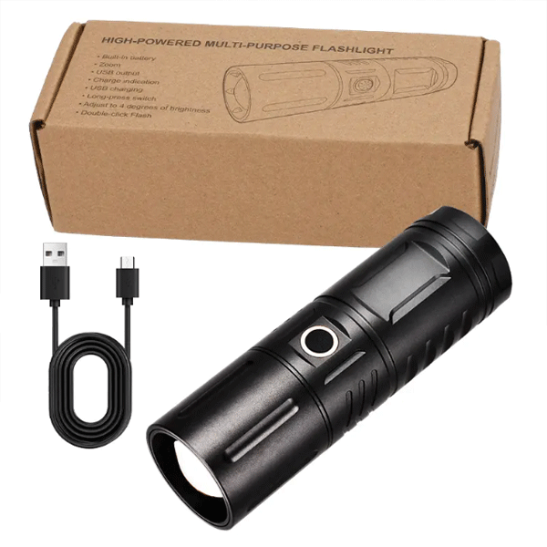 Rechargeable LED Torch Light Waterproof Strong LED Flashlight With Power Bank