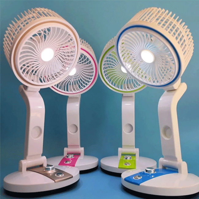 LR Rechargeable Folding  Fan With Light