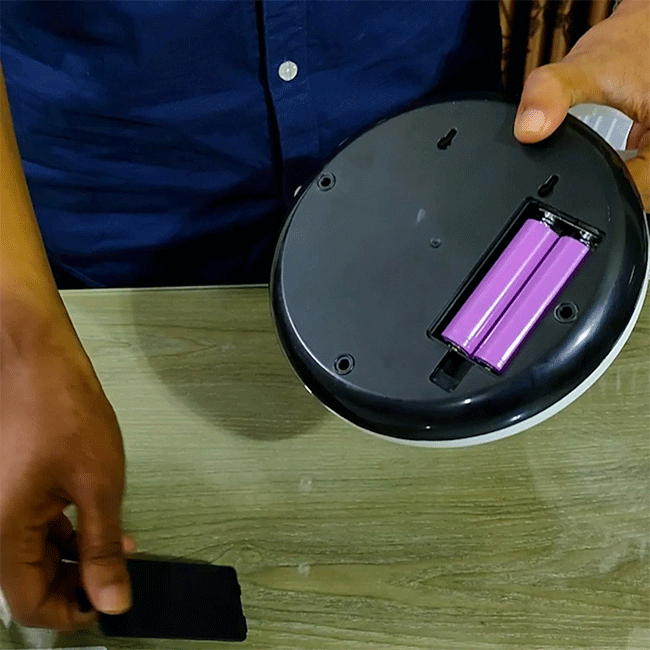 Rechargeable Table Fan With Light (1 Year Warranty)